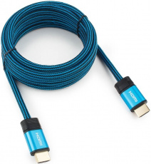 Кабель HDMI (m) - HDMI (m) 7.5m (CC-G-HDMI01-7.5M, серия Gold, 4K, ver.1.4, с позолоченными контактами, тканевая оплётка, blue) Cablexpert