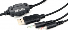 Наушники Gembird MHS-GX10 (полноразмерные закрытые, c микрофоном, RGB подсветка, игровые, регулятор, 2.2m, black)