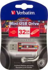 Флеш накопитель USB 2.0 32Gb Verbatim Mini Casette Edition (49392, Red)