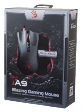 Мышь A4Tech Bloody A9 Blazing (USB, optical, 4000dpi, игровая, black)