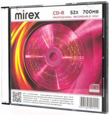 Диск CD-R Mirex (700Mb, 52x, 1шт., slim case)