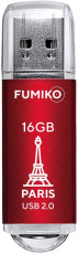 Флеш накопитель USB 2.0 16Gb FUMIKO PARIS (FPS-03, 30MB/s, red)