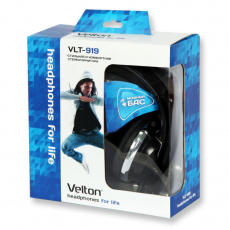 Наушники Velton VLT-919 (полноразмерные закрытые, с микрофоном, 1.5m, black-silver)