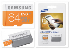 Карта памяти SDXCmicro Card 64Gb Samsung EVO (MB-MP64DA/RU, Class 10, UHS-I, 48MB/s, адаптер SD)