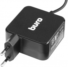 Зарядное устройство для ноутбука Buro BUM-CW065 (вход 110-240V, выход 3,3/5/9/12/14,5/15/20V (автоопределение), Type-C 1.5m, PD3.0, 65W, black)