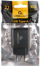 Адаптер питания Cablexpert MP3A-PC-55 (100-240V - USB Type-C, 2.1А, 10.5W, black)