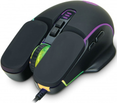 Мышь Gembird MG-820 (USB, optical, 3200dpi, RGB подсветка, игровая, 1.8m, black)