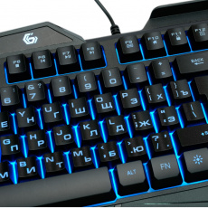 Клавиатура Gembird KB-G450L (USB, регулируемая подсветка, игровая, мультимедийная, 1.5m, black)