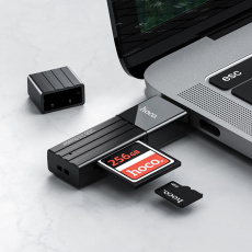 Карт-ридер hoco HB20 Mindful (00007965) (SDXC, MicroSD, black, USB 3.0)