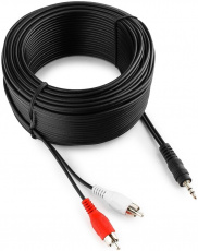 Кабель аудио Jack 3.5 --> 2 RCA, 20.0m (CCA-458-20M-N, black) Cablexpert