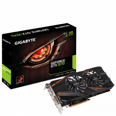 Видеокарта Gigabyte GF GTX1070 8192Mb (GV-N1070WF2-8GD, 256bit, GDDR5, DVI+HDMI+3xDP) RTL