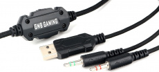 Наушники Gembird MHS-GX20 (полноразмерные закрытые, c микрофоном, RGB подсветка, игровые, регулятор, soft-touch, 2.1m, black)
