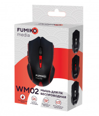 Мышь беспроводная FUMIKO FWM-02R (optical, 2400dpi, 2xAAA (нет в комплекте), red-black)
