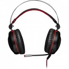 Наушники Redragon MINOS (полноразмерные закрытые, подключение по USB, c микрофоном, игровые, виртуальный объёмный звук 7.1, 2m, black-red)