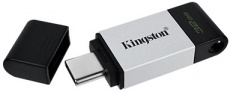 Флеш накопитель USB 3.2 32Gb Kingston DataTraveler 80 (DT80/32GB, OTG Type-C, 200MB/s, black-silver)
