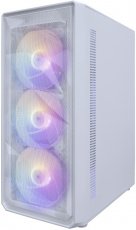 Корпус 1STPLAYER FD3-M (без БП, mATX, USB3.0, 4x rainbow LED Fan, white)