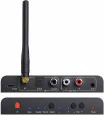 Цифро-аналоговый преобразователь Prozor PST142 (Bluetooth 5.0, Toslink, AUX, ПДУ, black)