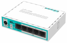 Роутер MikroTik hEX lite (RB750r2, 4 ports, 100Mbps, white-blue)