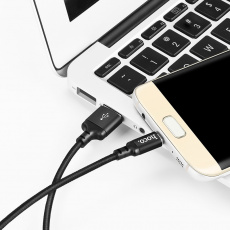 Кабель USB 2.0 Am - micro USB 1.0m (X14 Times Speed, 2A, нейлоновая оплётка, black) hoco