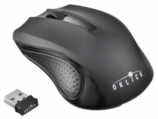 Мышь беспроводная Oklick 485MW+ (optical, 1200dpi, 2xAAA, soft-touch, black)