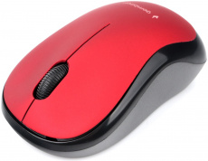 Мышь беспроводная Gembird MUSW-270 (optical, 1000dpi, 2xAAA, soft-touch, black-red)