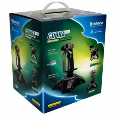 Джойстик Defender COBRA R4 (USB, РУС, 4 оси, 12 кнопок, переключатель вида, black-grey)