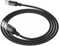 Кабель USB 2.0 Am - Type-C 1.0m (X14 Times Speed, 3A, нейлоновая оплётка, black) hoco