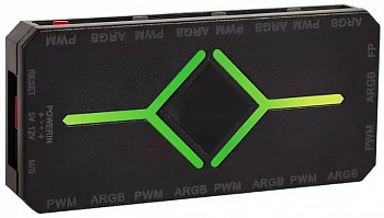 Контроллер ARGB (SATA, 9x 4PIN (PWM) + 9x 3PIN (ARGB 5V Interface), пульт ДУ, black) Leader