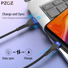 Кабель USB 2.0 Am - Type-C 0.5m (быстрая зарядка, нейлоновая оплётка, black) PZOZ