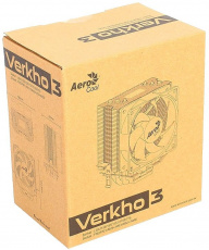 Вентилятор AeroCool Verkho 3 (1150/1151/1155/775/AM2/AM3/AM4/FM1/FM2, 90mm, Al, 1200-2800rpm, 15-24dBa, 3 тепловые трубки, 4pin, PWM, 120W) RTL