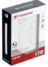 Внешний HDD 2,5" 1.0Tb Transcend StoreJet (TS1TSJ25A3W, противоударный, USB 3.1, white)