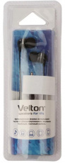 Наушники Velton VLT-EB102Bl (затычки, без микрофона, 1.2m, black)