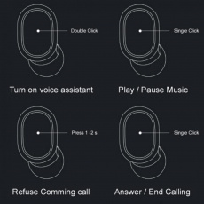 Гарнитура Xiaomi Redmi AirDots S (затычки, беспроводные, Bluetooth 5.0, с микрофоном, до 10m, до 2 часов работы от батареи, black)