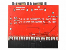Переходник ORIENT 1S-1BN (3.5" SATA -> IDE / IDE -> SATA, питание FDD) OEM