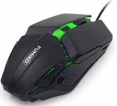 Мышь FUMIKO NIGHTHAWK FMW-12L-K (USB, optical, 1600dpi, RGB подсветка, игровая, 1.2m, black)
