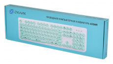 Клавиатура Oklick 400MR (USB, white-minty)
