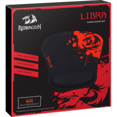 Коврик для мыши Redragon (LIBRA, тканевый на резиновой основе, игровой, подставка под запястье, black-red, 259x248x3mm)