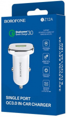 Зарядное устройство от прикуривателя Borofone BZ12A (12/240V - USB, 3А, 18W, white)