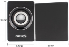 Колонки FUMIKO ALASKA (6W, USB, black)
