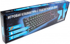 Клавиатура Гарнизон GK-200GL (USB, регулируемая радужная подсветка, мультимедийная, игровая, black)