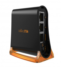 Точка доступа MikroTik hAP mini (RB931-2nD, 300Mbps, 2.4GHz, 2 ports, 100Mbps, 2 внутренние антенны 1.5dBi, black-orange)