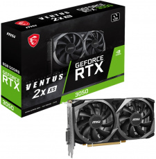 Видеокарта MSI GF RTX3050 8Gb (RTX 3050 VENTUS 2X XS 8G, 128bit, GDDR6, HDMI+DVI+DP) RTL