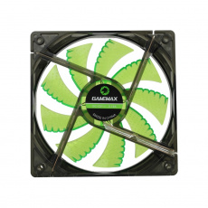 Вентилятор GameMax WindForce (GMX-WF12G) (120x120x25mm, sleeve, 1000rpm, 27dBa, 3+4pin, green LED, black-green) RTL