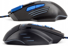 Мышь Гарнизон АДАРА GM-770G (USB, optical, 2400dpi, игровая, подсветка, soft-touch, 1.8m, black-blue)